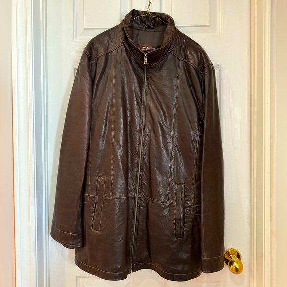 Classic Men’s Danier brown leather jacket New condition premium quality - Picture 1 of 2